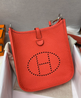 에르메스 미니 에블린16 로즈자이퍼 은장 끌레망스 가죽